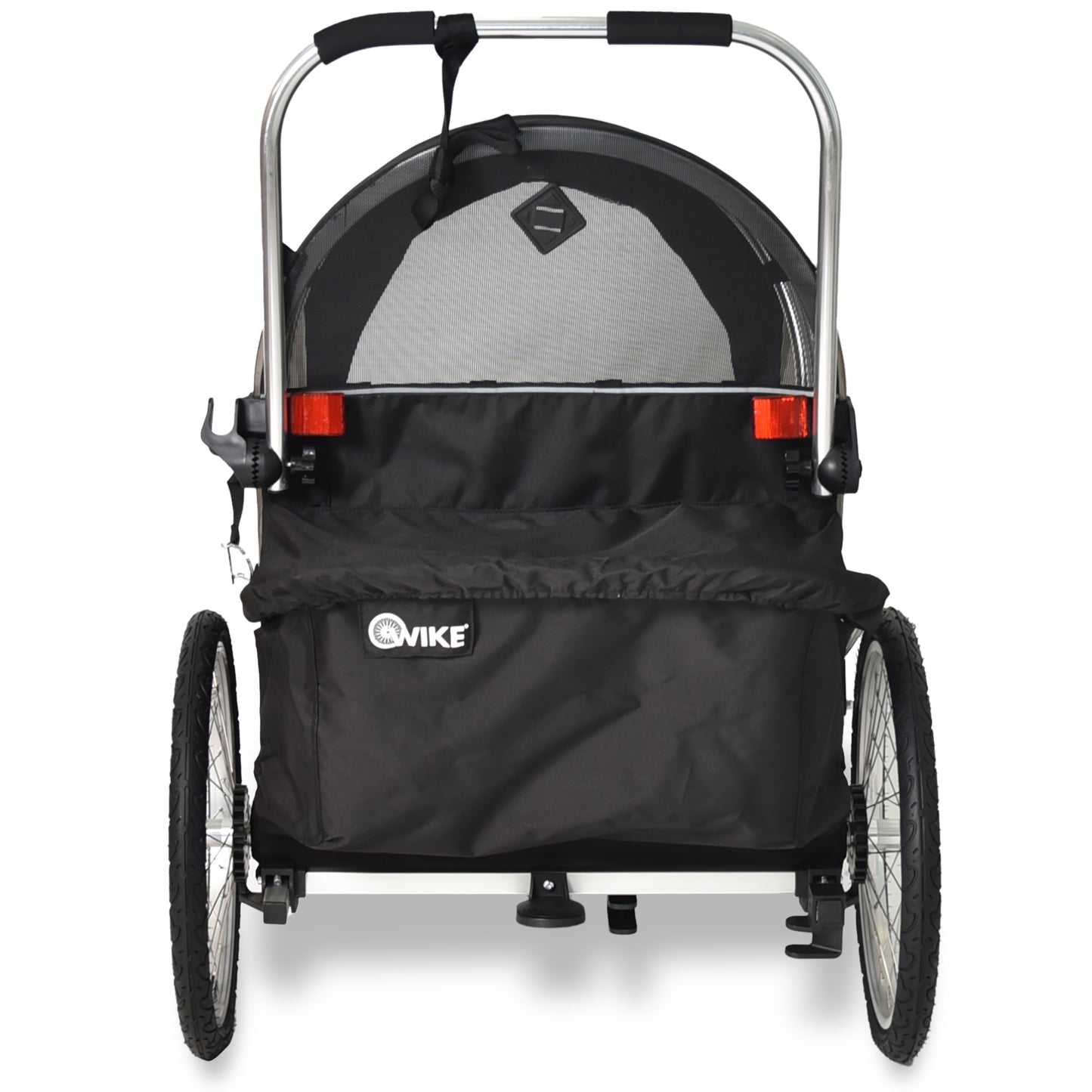 Wike Premium Double Children's Bike Trailer (Black) - includes Stroller & Jogging Kit