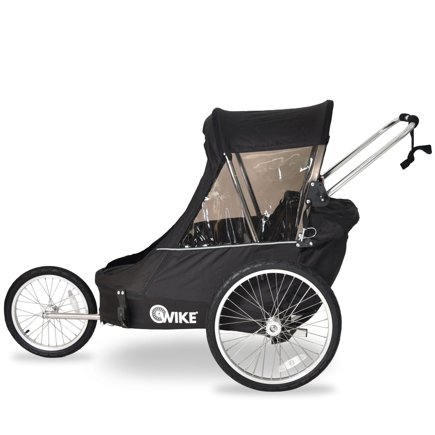 Wike Premium Double Children's Bike Trailer (Black) - includes Stroller & Jogging Kit