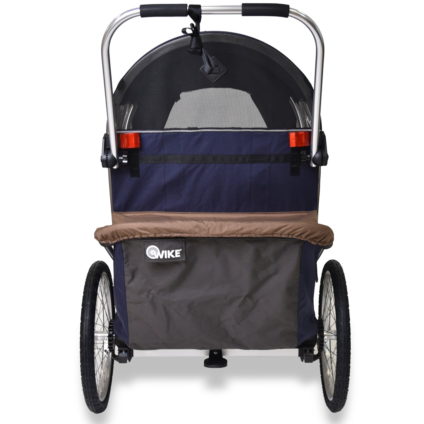 Wike Special Needs Large Bike Trailer (NAVY/BROWN) - includes Stroller & Jogging Kit