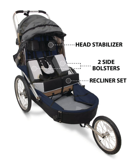 Wike Special Needs Large Bike Trailer (BLACK) - includes Stroller & Jogging Kit