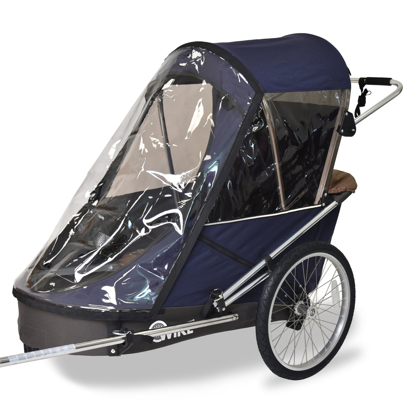 Wike Special Needs Large Bike Trailer (NAVY/BROWN) - includes Stroller & Jogging Kit