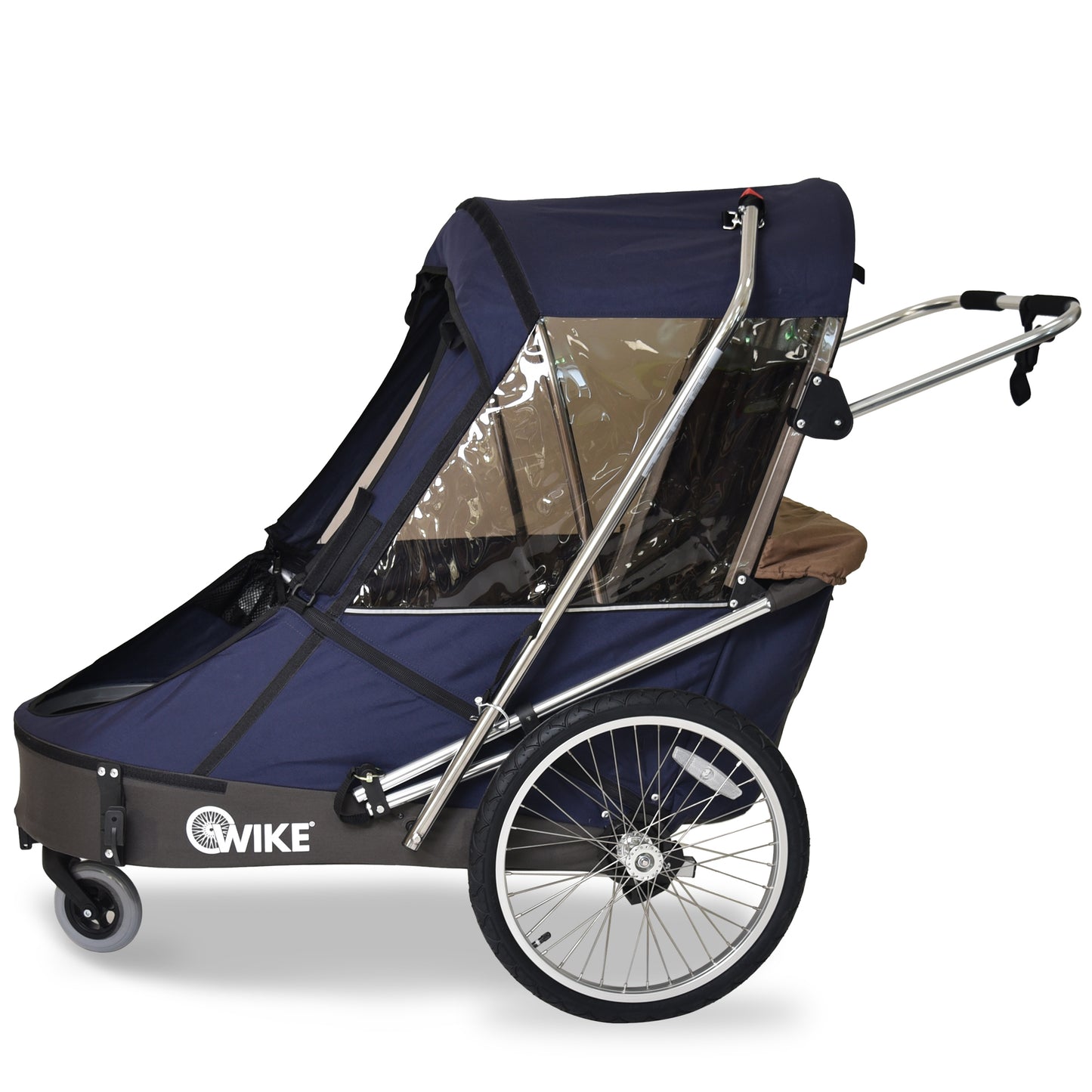 Wike Special Needs Large Bike Trailer (NAVY/BROWN) - includes Stroller & Jogging Kit